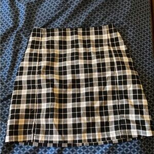 Black and White Plaid Women's Skirt